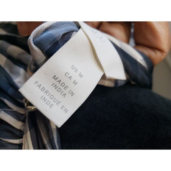 H&M Top Blouse Women's Medium Multicolor 100% Polyester Long Sleeve Halter Neck - Picture 5 of 16